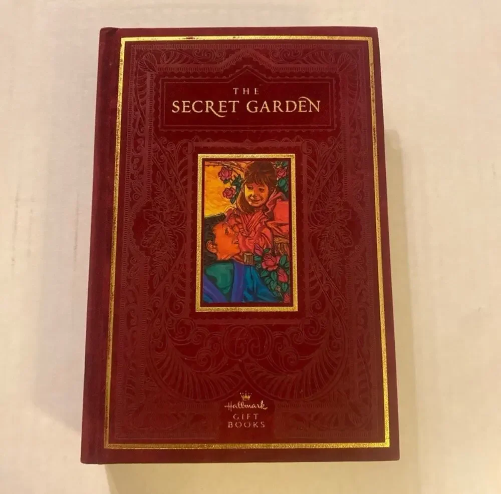The Secret Garden Hallmark Gift Book 2001 Red Velvet Hardcover Ribbon Bookmark